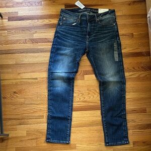 American Eagle Outfitters Men's Dark Blue Slim Jeans Airflex + Temp Tech 34/32